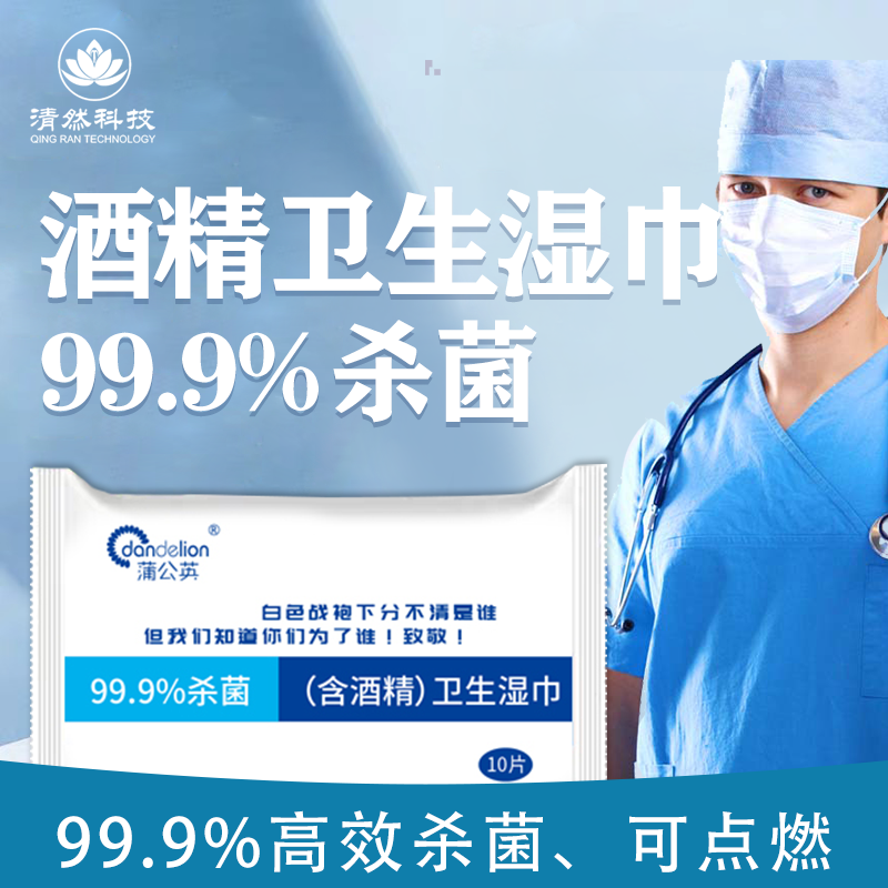 蒲公英（含酒精）消毒卫生湿巾10抽
